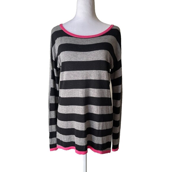 Vintage Y2K Striped Sweater Nylon/Wool/Cashmere  Sz S Preppy Indie Hipster NWOT - Picture 1 of 10